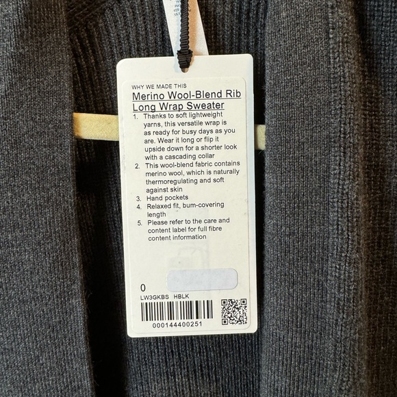 Lululemon wool blend sweater wrap size 0 - Picture 3 of 6